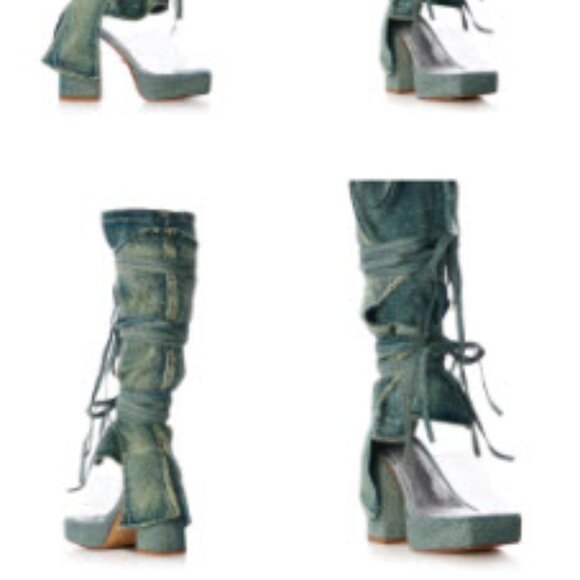 AZALEA WANG AERIAL BLUE DENIM WASHED SANDAL 7.5 NIB - Picture 7 of 7